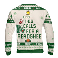 Accountant Holiday Sweater, Spreadsheet Ugly Christmas Sweater, Humorous Excel Data Analyst Ugly Sweater, Office Humor Xmas Crewneck Sweatshirt