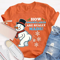 Festive Holiday Graphic Tee, Snowman Snowflake Christmas T-Shirt, Adorable Winter Snowman Shirt, Unisex Merry Christmas Tee, Xmas Holiday Present