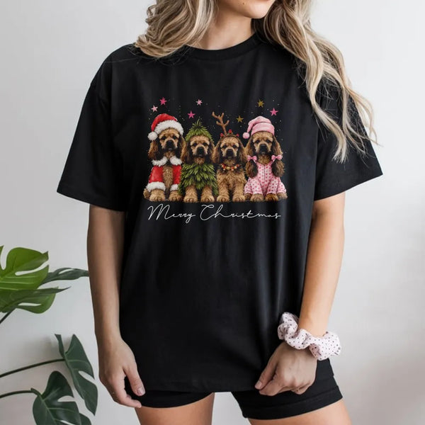 Merry Christmas Dog T-Shirt, Christmas Dogs Shirt, Humorous Holiday Dog Graphic Tee, Festive Santa Dog Shirt, Xmas Dog Lover 