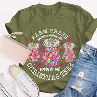 Farm Fresh Holiday Baker Shirt, Christmas Tree Frosting Cake T-Shirt, Humorous Little Debbie Snack Cake Graphic Tee, Christmas Foodie Top