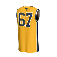 West Virginia Mountaineers Lightweight Collegiate Basketball Fashion Jersey - Gold