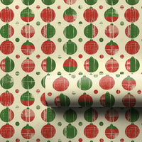 Red Green Holiday Gift Wrap, Rustic Christmas Ornament Wrapping Paper, Festive Xmas Wrapping Paper, Holiday Present Decor