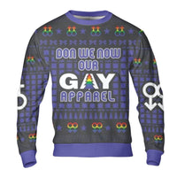 LGBTQ Pride Ugly Christmas Sweater, Don We Now Our Gay Apparel Sweatshirt, Gay Pride Holiday Sweatshirt, Rainbow Xmas Crewneck Sweatshirt