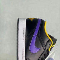 Low Top Sneakers, Black Yellow Purple Colorway, Lace Up Design, Casual Gift for Sneaker Fans