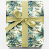 Botanical Holiday Gift Wrap, Park and Terrace Christmas Wrapping Paper, Watercolor Greenery Xmas Paper, Elegant Winter Garden Gift Wrap