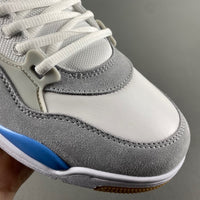 Low Top Sneakers, White Gray Colorway, Lace Up Design, Casual Gift for Sneaker Fans
