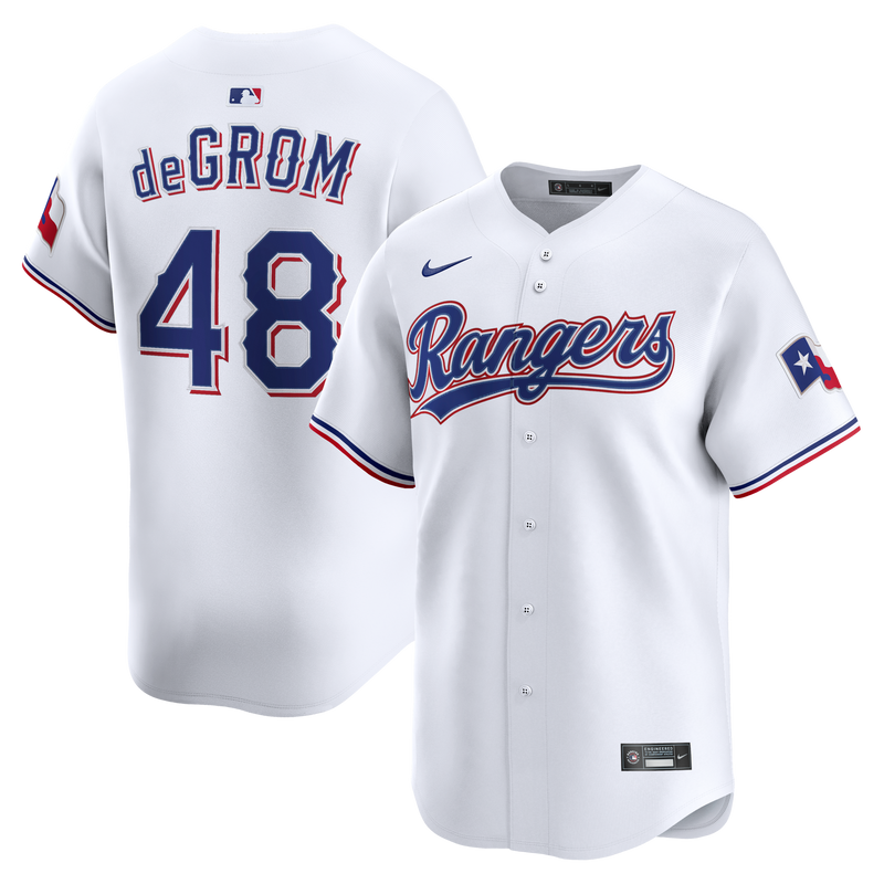 Texas Rangers Jacob deGrom White Home Limited Jersey