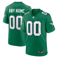 Philadelphia Eagles Kelly Green Alternate Custom Game Jersey