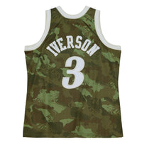 Philadelphia 76ers NBA Allen Iverson 1996 Ghost Green Camo Swingman Jersey
