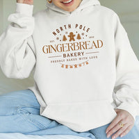 Adorable Cookie Baking Graphic Hooded Sweatshirt, Gingerbread Bakery Christmas Hoodie, Comfy Holiday Sweets Pullover, Xmas Baker Present for Her