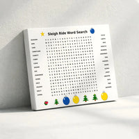 Holiday Party Game Canvas Print, Christmas Word Search Canvas Art, Festive Seasonal Canvas Wall Decor, Family Game Art, Xmas Holiday Present