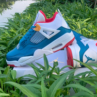 Sneakers, White Teal Red Colorway, Lace Up Design, Casual Gift for Sneaker Fans