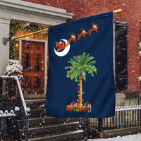 Santa Sleigh Palmetto Tree Yard Flag, South Carolina Christmas Garden Flag, Double Sided SC Holiday Lawn Flag, Winter Yard Decor