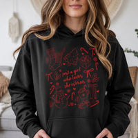 Coquette Bow Christmas Sweatshirt, Just a Girl Who Loves Christmas Hoodie, Adorable Girly Holiday Pullover, Festive Christmas Hoodie for Her