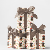 Festive Dog Santa Hat Gift Wrap, Cane Corso Christmas Wrapping Paper, Holiday Pet Gift Wrap, Cane Corso Present Wrap, Dog Lover Present Paper