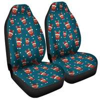 Festive Holiday Winter Seat Covers, Christmas Reindeer Car Seat Covers, Xmas Deer Car Seat Cover Set, Soft Fleece Universal Auto Decor Present