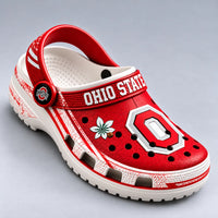 OSU Scarlet and White - Block O Buckeye Clogs