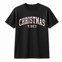Retro Varsity Christmas Graphic Tee, Christmas Vibes T-Shirt, Matching Family Christmas Holiday Shirt, Vintage Winter Apparel, Xmas Present