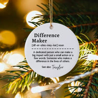 Teacher Appreciation Christmas Ornament, Difference Maker Ornament, Coach Ceramic Tree Ornament, Coworker Holiday Keepsake Ornament