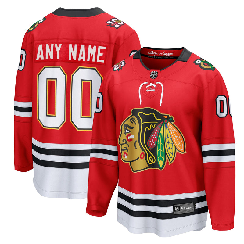 Chicago Blackhawks Red Centennial Breakaway Custom Jersey