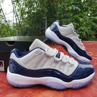 Low Top Sneakers, White Navy Colorway, Lace Up Design, Casual Gift for Sneaker Fans