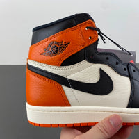 High Top Sneakers, White Black Orange Colorway, Lace Up Design, Casual Gift for Sneaker Fans