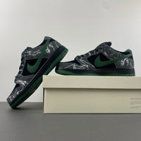 Low Top Sneakers, Black Green Gray Colorway, Lace Up Design, Casual Gift for Sneaker Fans