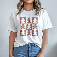 Adorable Checkerboard Cookie Shirt, Gingerbread Man T-Shirt, Retro Christmas Baking Graphic Tee, Holiday Baker Present, Womens Mens Tee