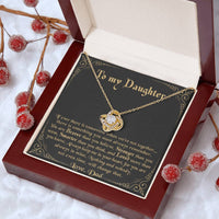 Dad to Daughter Love Knot Pendant, To My Daughter Love Knot Necklace, Cubic Zirconia Love Knot Jewelry, Birthday Christmas Keepsake Present