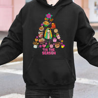 Mexican Holiday Food Hoodie, Our Lady of Guadalupe Christmas Hoodie, Latina Cultural Christmas Hoodie, Comfy Holiday Hooded Sweatshirt