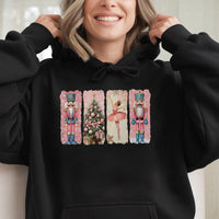 Watercolor Ballet Dancer Holiday Sweatshirt, Nutcracker Christmas Hoodie, Festive Xmas Tree Pullover, Nutcracker Ballet Present