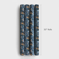 Snowy Mountain Gift Wrap, Winter Church Village Wrapping Paper, Comfy Winter Cabin Wrapping Paper, Serene Holiday Christmas Wrapping Paper