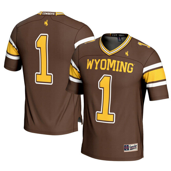 #1 Wyoming Cowboys Football Jersey - Brown