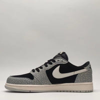 Low Top Sneakers, Black Gray Colorway, Cracked Pattern, Lace Up Design, Casual Gift for Sneaker Fans