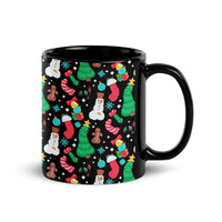 Humorous Phallic Holiday Pattern Coffee Mug, Adult Christmas Ceramic Mug, Dirty Santa Gag Cup, Hilarious White Elephant Exchange Present