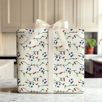 Watercolor Sports Holiday Gift Wrap, Soccer Christmas Wrapping Paper, Christmas Lights Soccer Present Wrap, Player Coach Holiday Present Paper