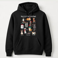 Festive Kitten Illustration Sweatshirt, 12 Cats of Christmas Hoodie, Adorable Cat Lover Holiday Pullover, Humorous Pet Owner Hooded Sweater Present