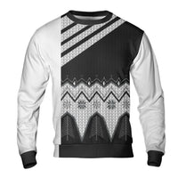 Nordic Winter Pattern Pullover, Black and White Christmas Sweatshirt, Minimalist Holiday Snowflake Crewneck, Festive Xmas Outfit Present