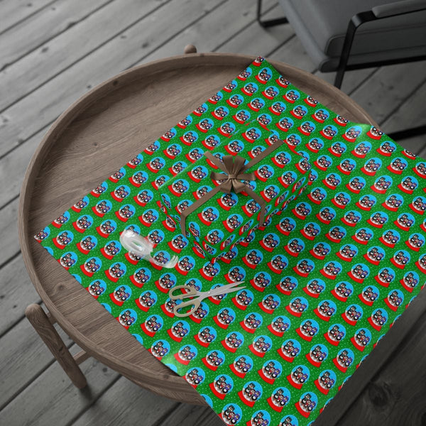 Snow Globe Holiday Gift Wrap, Monster Truck Christmas Wrapping Paper, Festive Big Truck Wrapping Paper Roll, Boys Xmas Presen