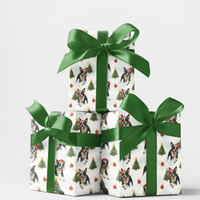 Watercolor Dog Holiday Wrapping Paper, Boston Terrier Christmas Gift Wrap, Festive Puppy Present Wrap, Adorable Dog Lover Holiday Wrapping Paper