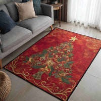 Festive Holiday Pine Tree Rug, Christmas Tree Area Rug, Winter Seasonal Floor Rug, Washable Living Room Rug, Xmas Home Decor Present