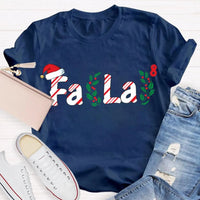 Fa La La Santa Hat Math Equations Shirt, Math Teacher Christmas T-Shirt, Humorous Holiday Mathematics Graphic Tee, Teacher Xmas Present