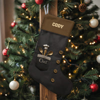 Custom Cooking Holiday Stocking, Personalized Chef Christmas Stocking, Velboa Culinary Christmas Stocking, Baker Cook Present Xmas Stocking