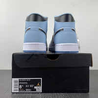 Mid Top Sneakers, Blue White Black Colorway, Lace Up Design, Casual Gift for Sneaker Fans