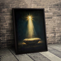 Star of Bethlehem Canvas Wall Art, Nativity Scene Canvas Print, Holy Night Manger Canvas Art, Christian Christmas Decor, Religious Present