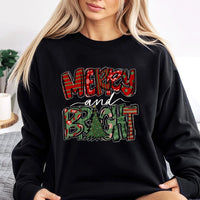 Plaid Christmas Tree Crewneck, Merry and Bright Sweatshirt, Festive Holiday Pullover Sweater, Adorable Winter Xmas Graphic Sweatshirt for Family