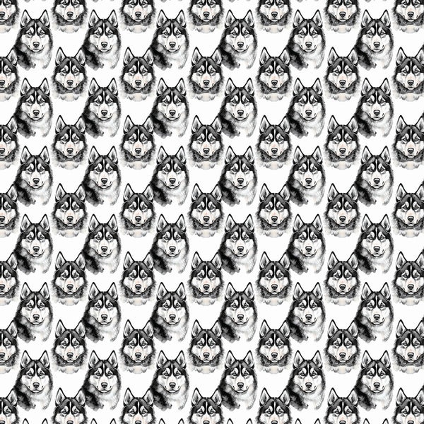 Watercolor Dog Gift Wrap, Siberian Husky Wrapping Paper, Winter Holiday Present Paper, Husky Lover Birthday Wrap, Christmas P