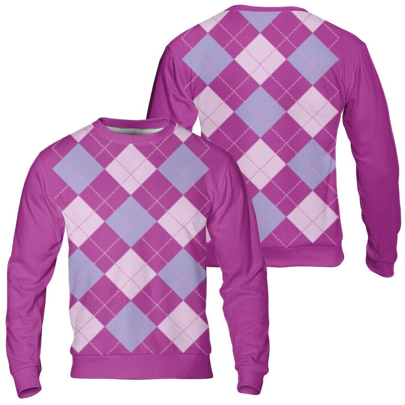 Personalized Team Name Ugly Sweater, Custom Argyle Ugly Christmas Sweater, Custom Number Xmas Sweater, Holiday Party Crewneck Sweatshirt