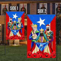 Three Wise Men Reyes Magos Flag, Puerto Rico Three Kings Garden Flag, Double-Sided Boricua Christmas Flag, Holiday Yard Decor Present