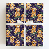 Festive Dog Holiday Gift Wrap, Golden Retriever Christmas Wrapping Paper, Adorable Puppy Holiday Wrapping Paper, Dog Lover Christmas Gift Wrap